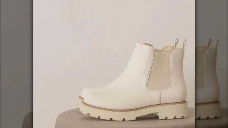 white lug sole boots