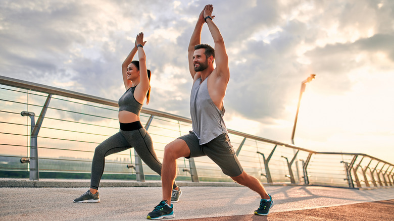 Couple doing yoga