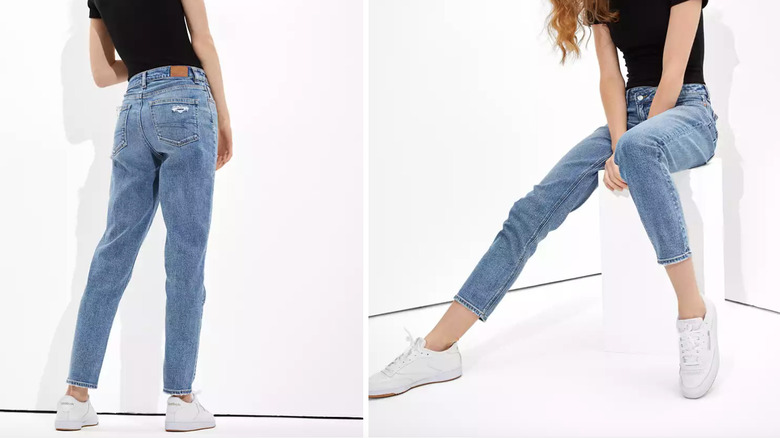 American Eagle baggy high-waisted jeans