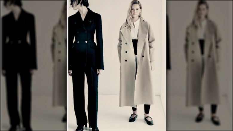 Models wearing trench coat