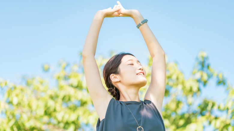 Woman enjoying the sunshine