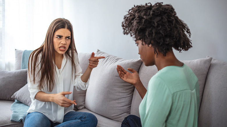 Two women arguing