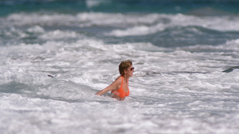 Princess Diana swimming