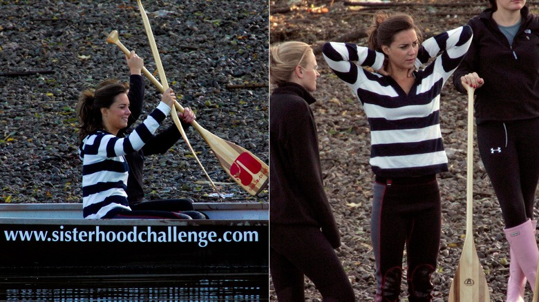 Kate Middleton doing rowing training