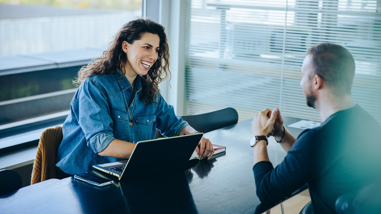 two people interviewing 