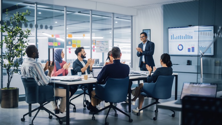 group of employees in meeting