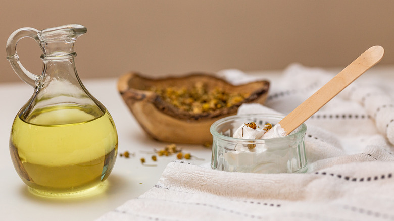 Castor oil in a jug