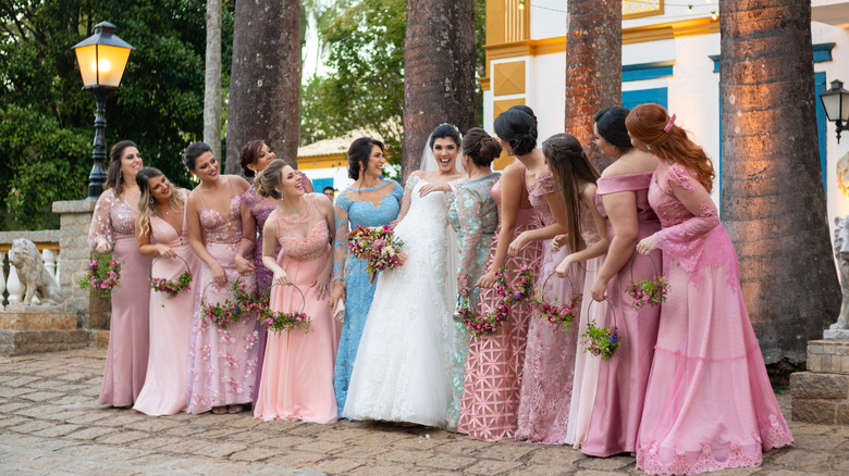 Mismatched bridesmaids dresses 