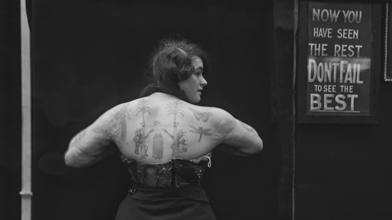 tattooed woman at freak show