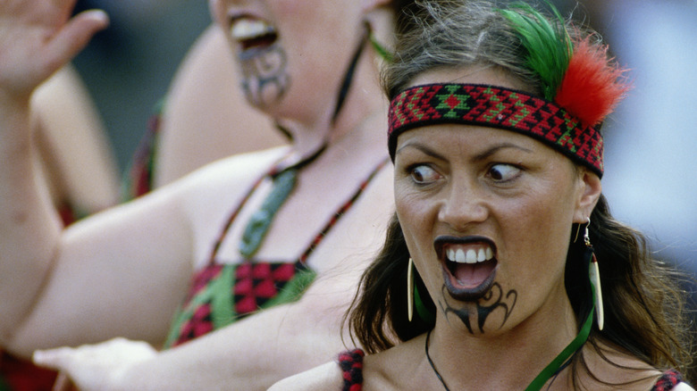 Traditional Maori dancers