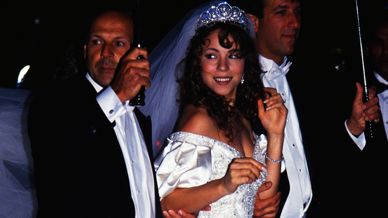 Mariah Carey in her wedding dress with ex Tommy Mottola