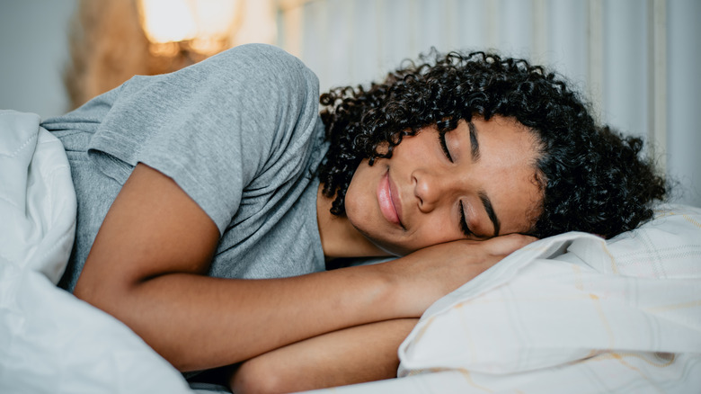 Woman napping peacefully