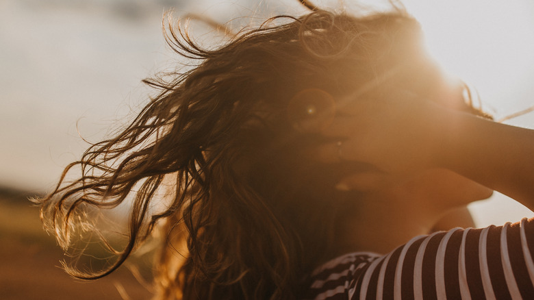 Woman with sun exposed hair