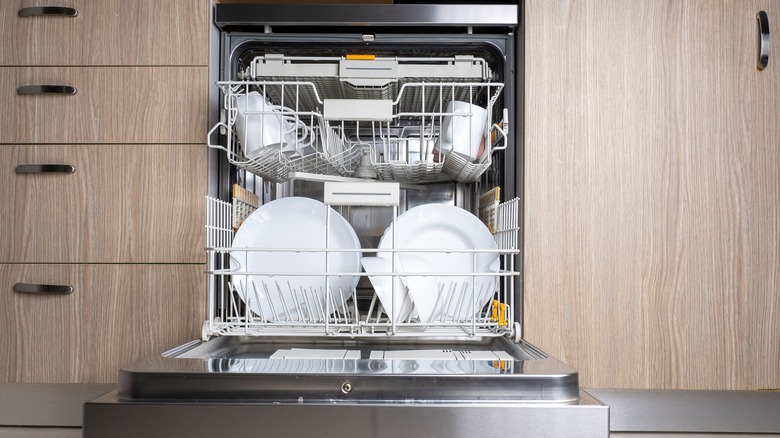 dishwasher full of clean dishes