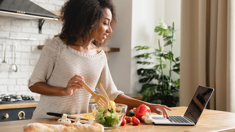 Woman making a meal