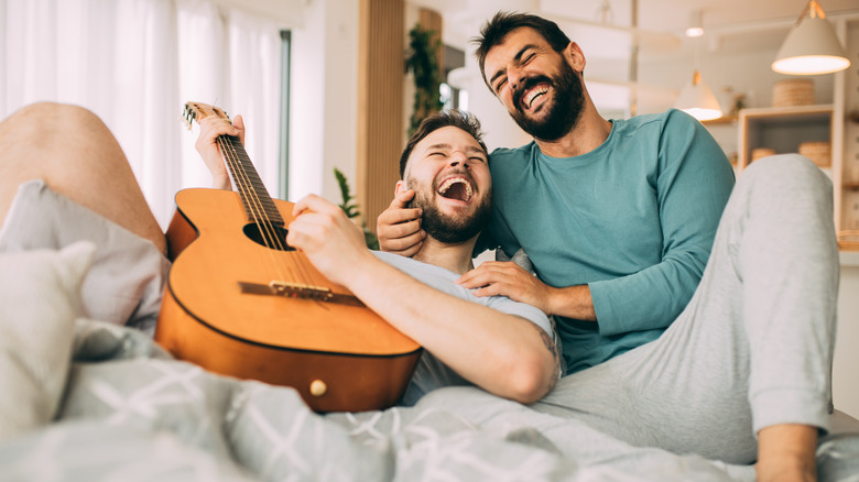 gay couple laughing