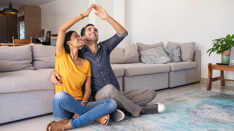 Couple buying their first home 