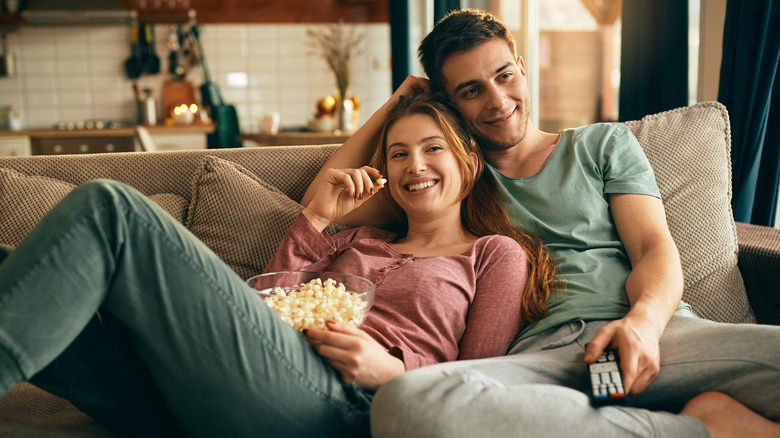 Couple watching a movie together