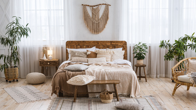 clean boho bedroom