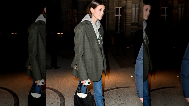 Kaia Gerber in an oversized blazer