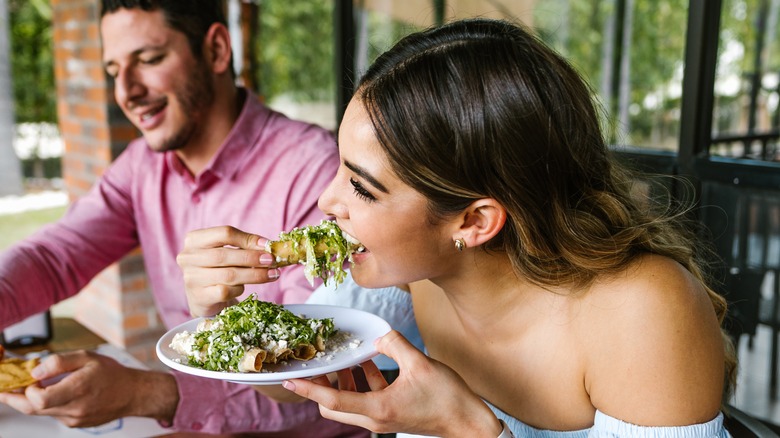 woman eating food 