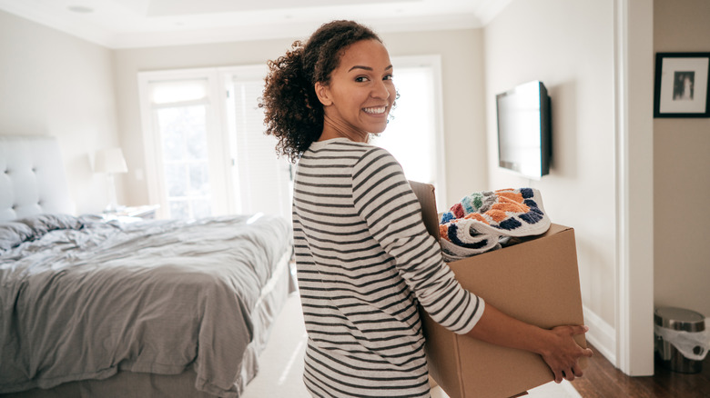 woman with box