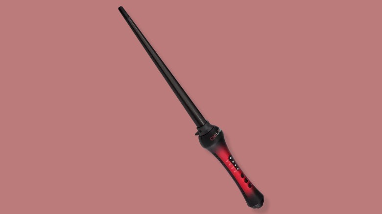 Red and black curling wand