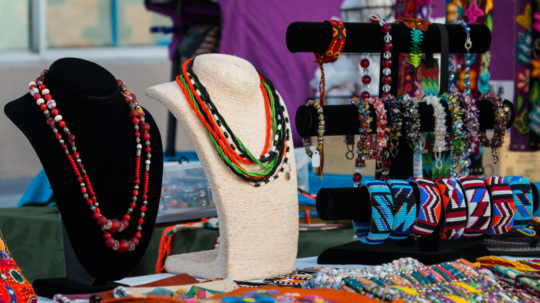 Jewelry displayed for sale