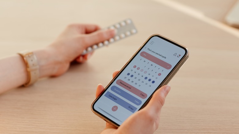 Tracking periods using an app