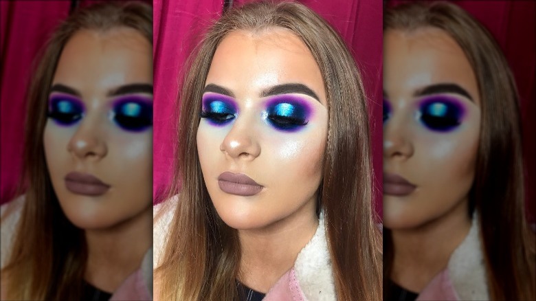 woman with hologram eyeshadow