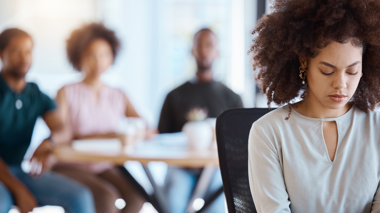 Woman feeling isolated