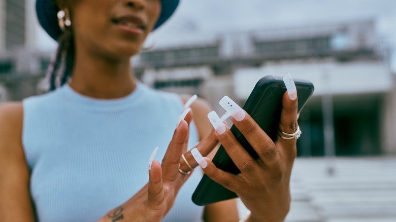 Woman using her phone