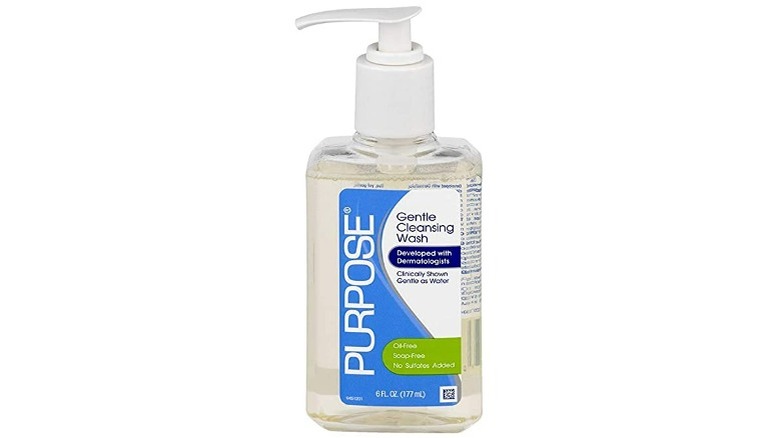 Clear bottle of purpose cleanser