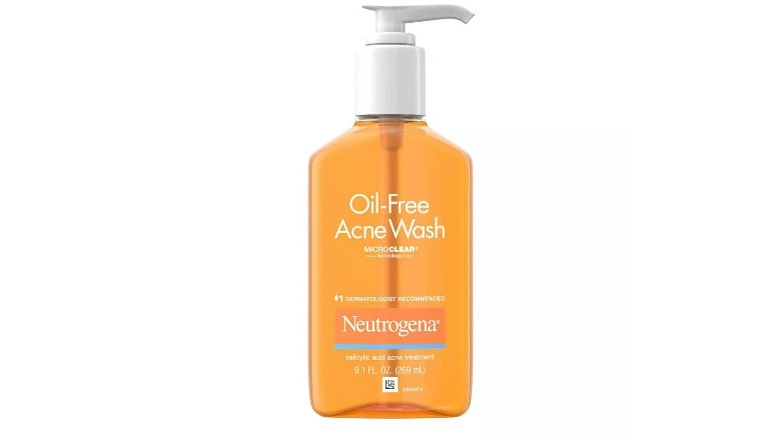 Orange bottle of face wash