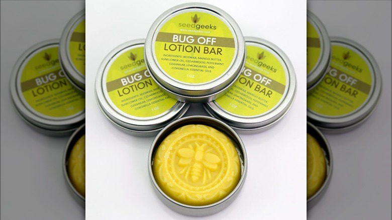 three bug off lotion bars 