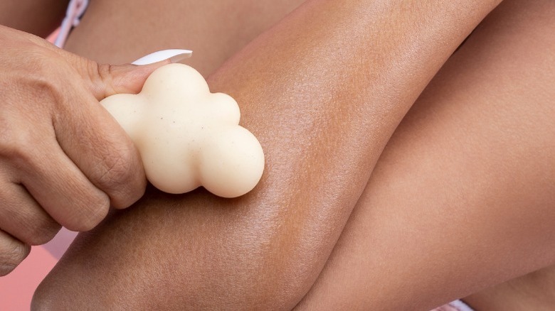 cloud-shaped solid lotion bar