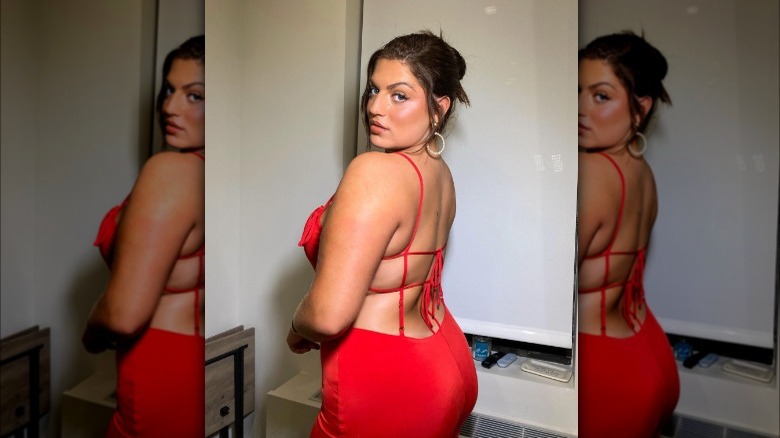 gabriella halikas in red dress