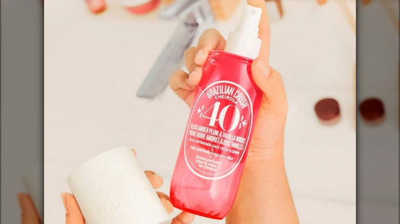 Pink bottle of body spray