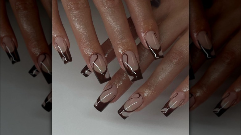 brown French tips