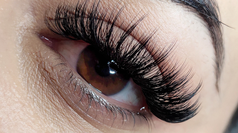 A woman with lash extensions