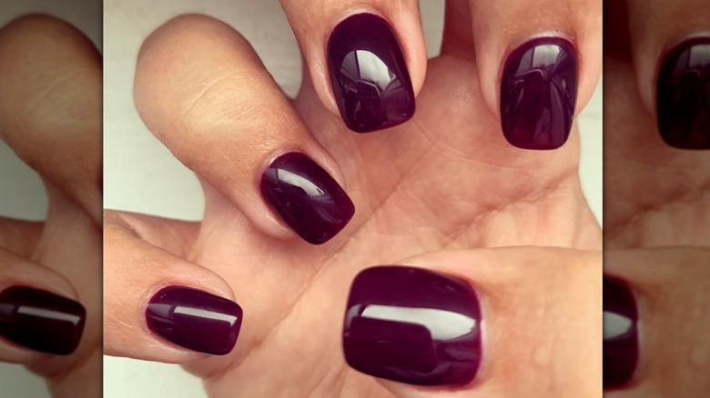 deep plum nails