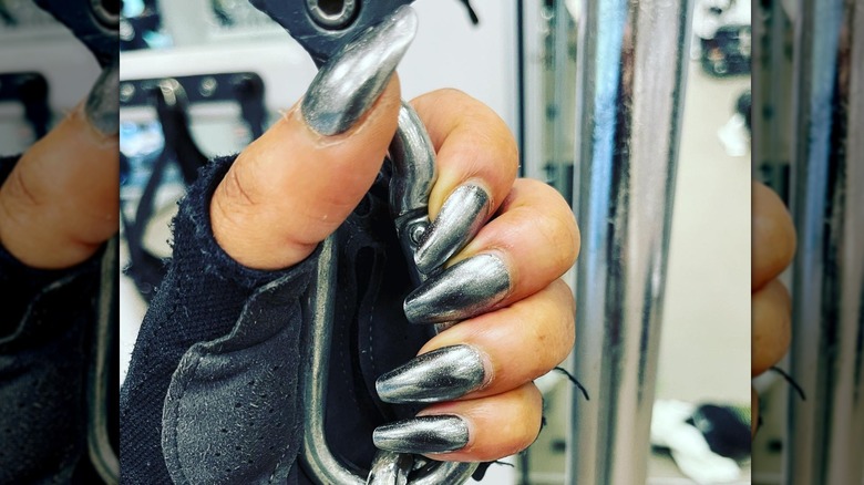 long chrome nails