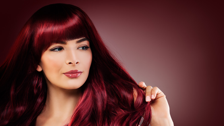 woman posing with red hair