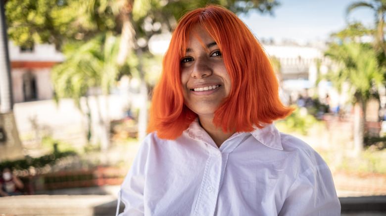 woman with orange hair