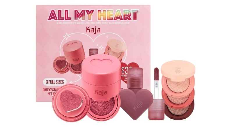 Kaja All My Heart Lip, Eye, and Cheek Set