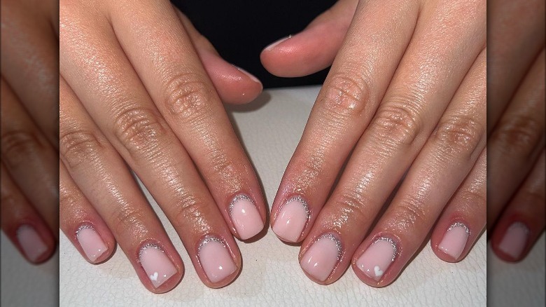 glitter cuff manicure