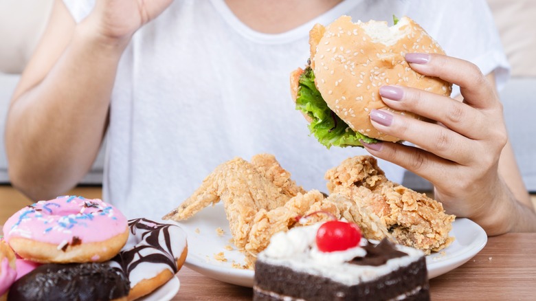 woman eating food