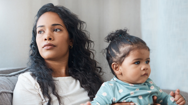 woman with young child