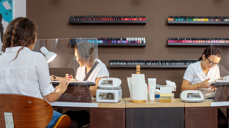 women at nail salon