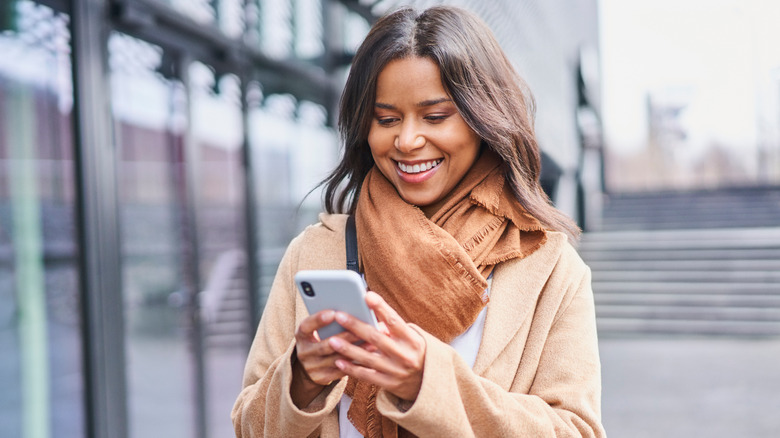 woman texting